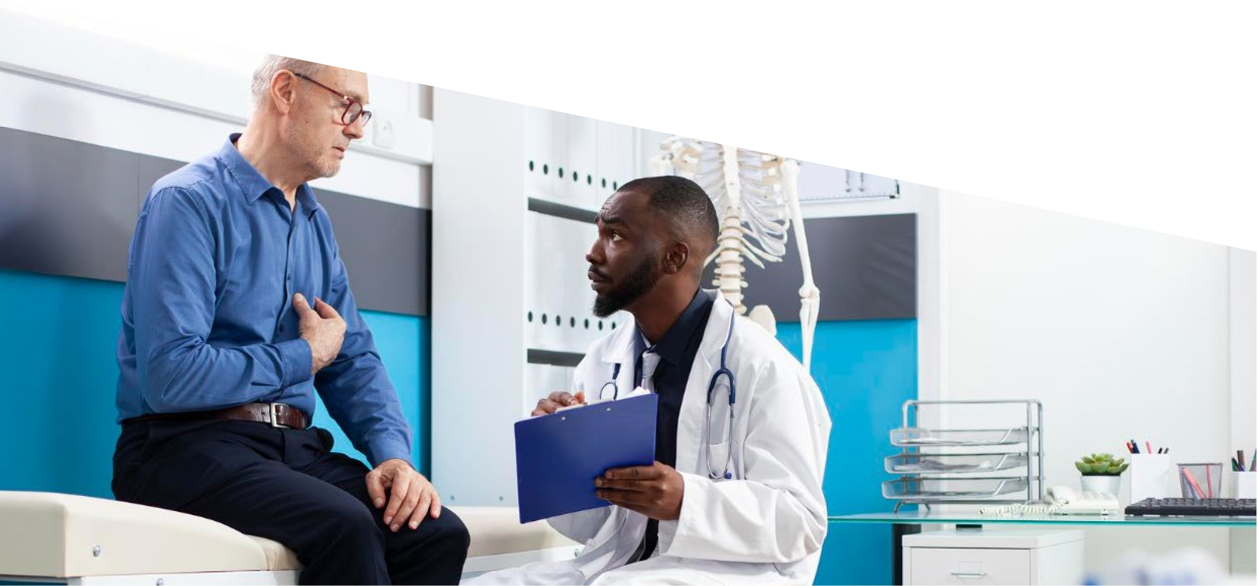 Doctor consulting with a patient in a clinic